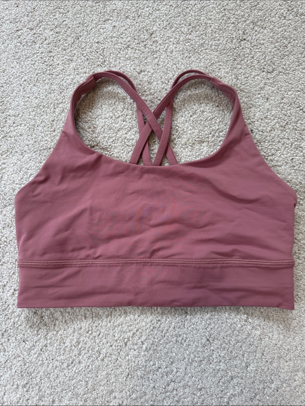 lululemon Energy Bra Long Line Medium Support Pink Size 8